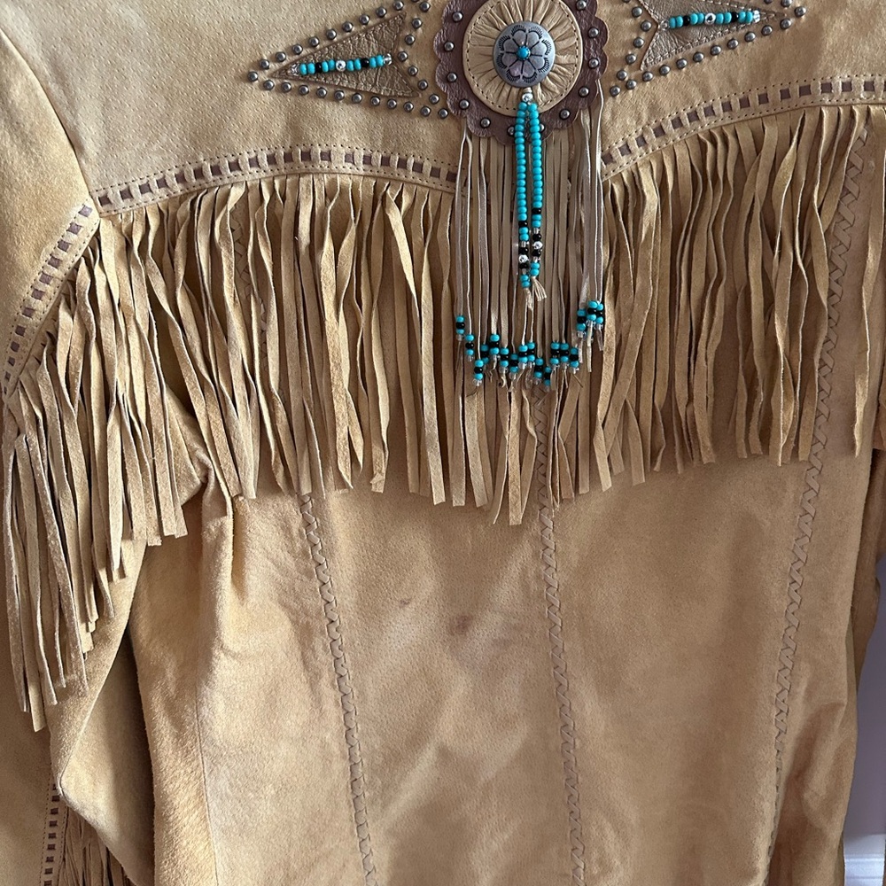 NWT Scully Fringe & Beaded Boar Suede Leather Jacket ~ Sz. XS - Picture 9 of 10